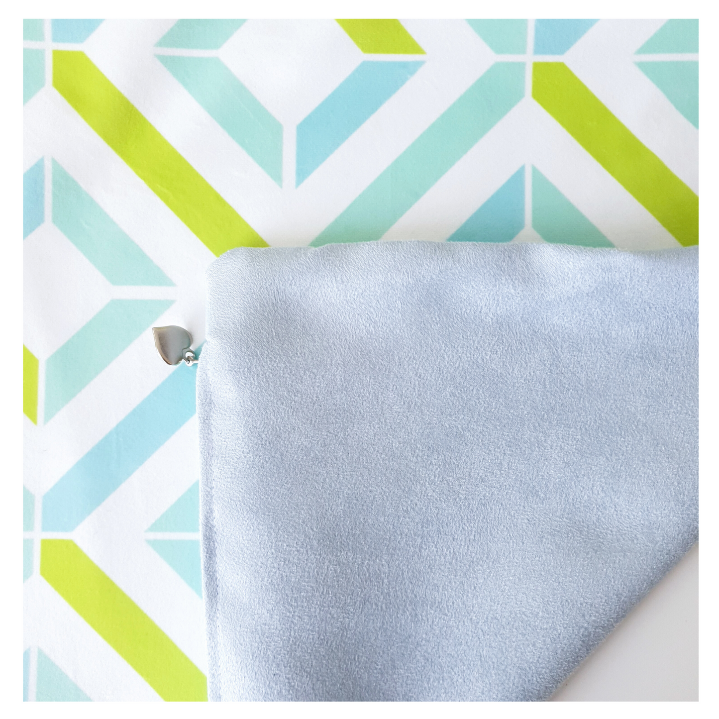 Geometric Velvet Cushion Cover | Turquoise, Mint & Lime