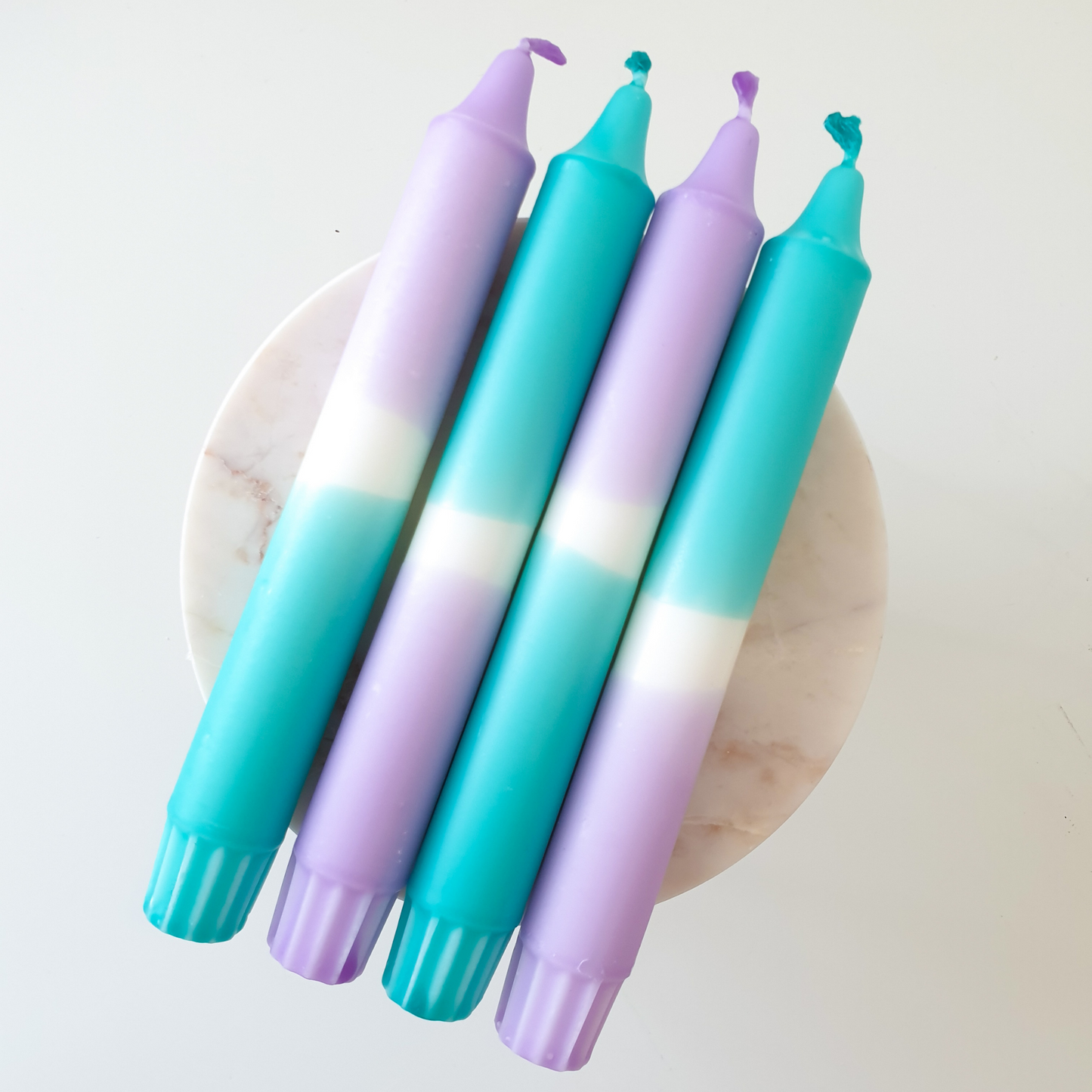 Neon Dip Dye Candles | Lavender Turquoise