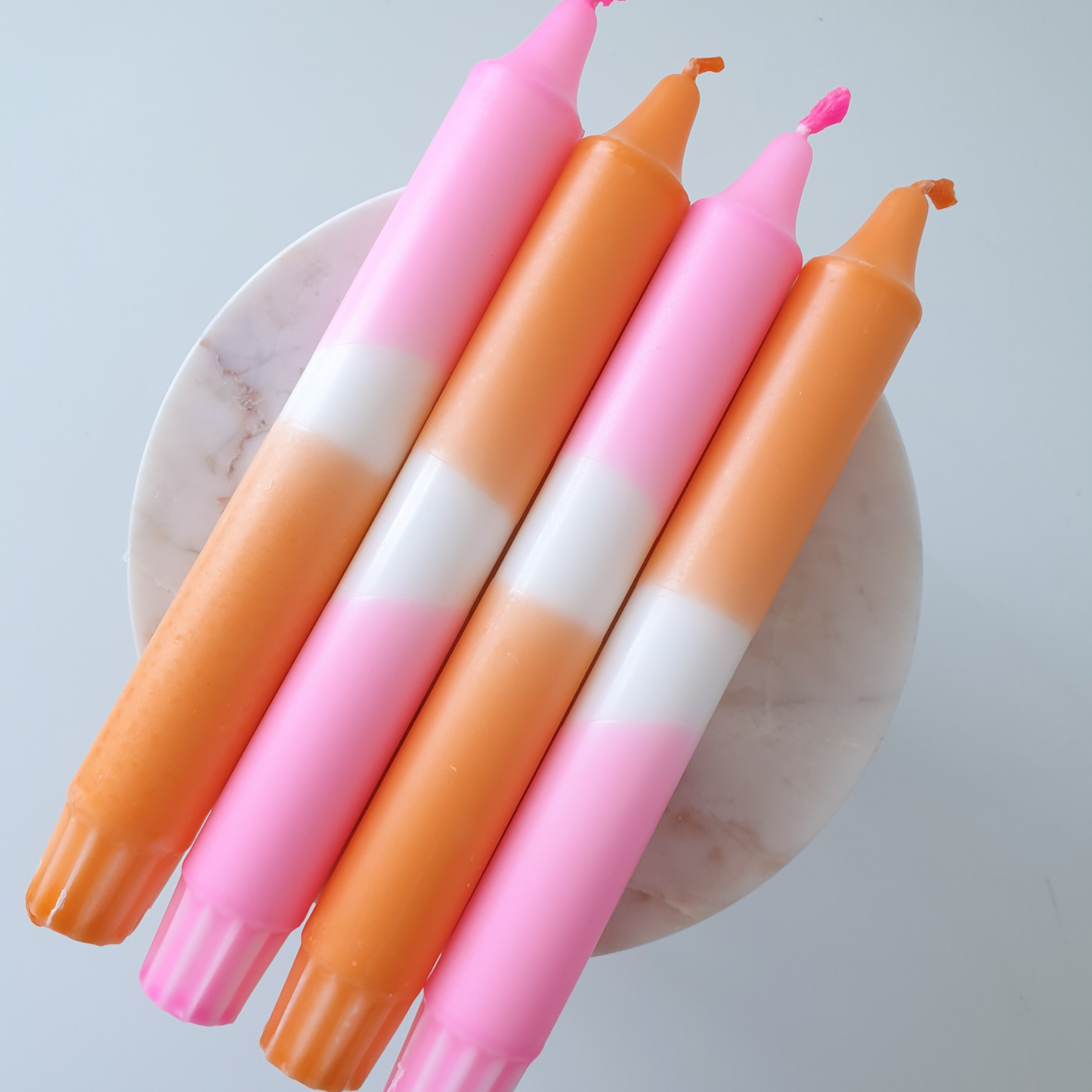 Neon Dip Dye Candles | Peach Pink