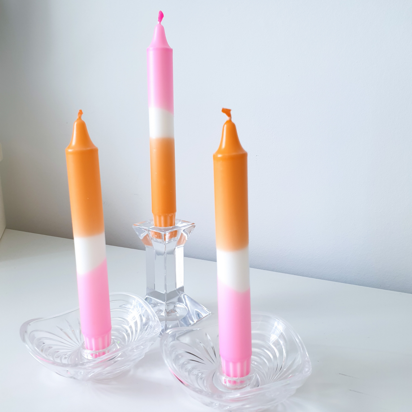 Neon Dip Dye Candles | Peach Pink