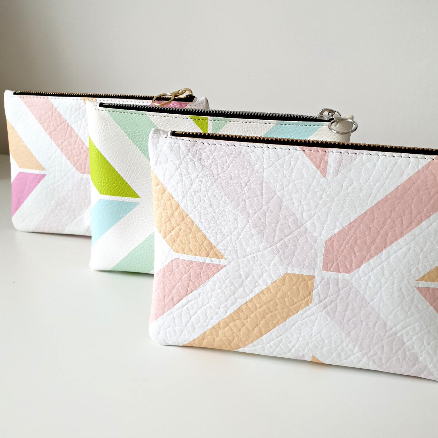 Geometric Clutch & Earrings Gift Set | Pastel Peach