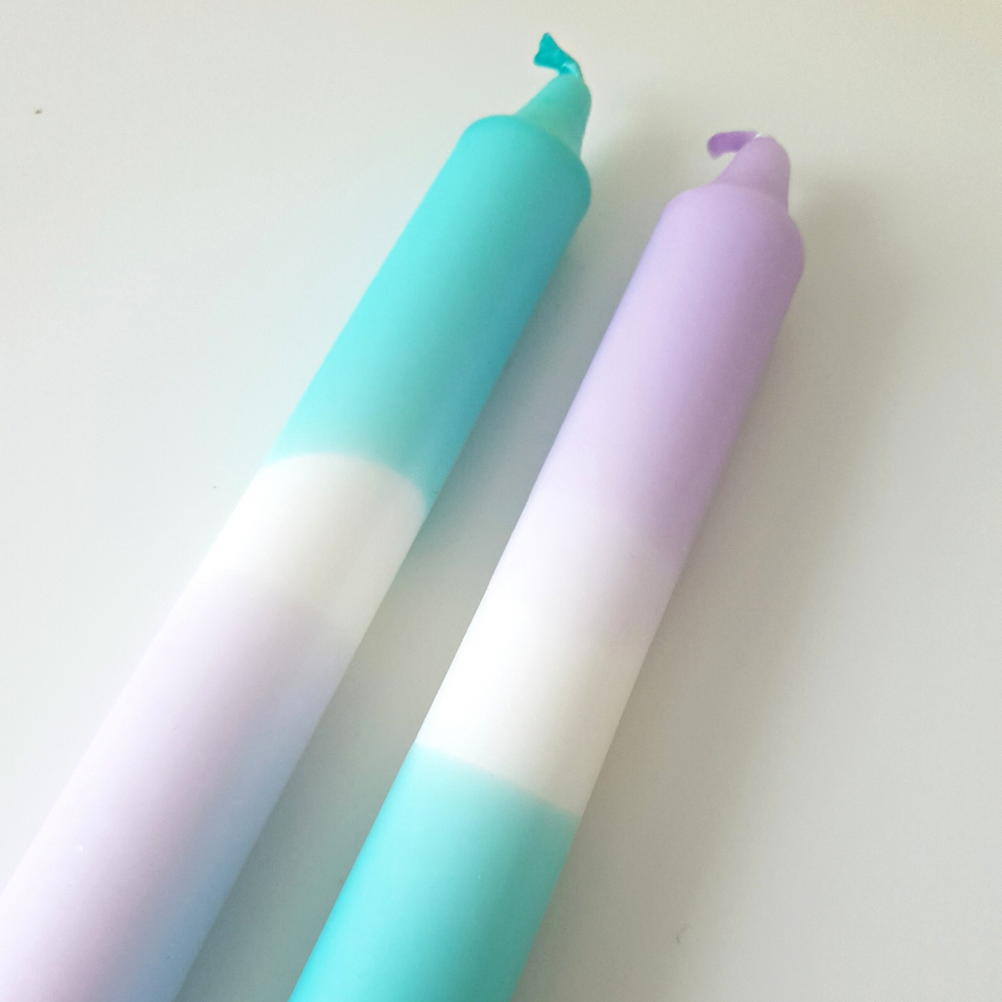 Neon Dip Dye Candles | Lavender Turquoise