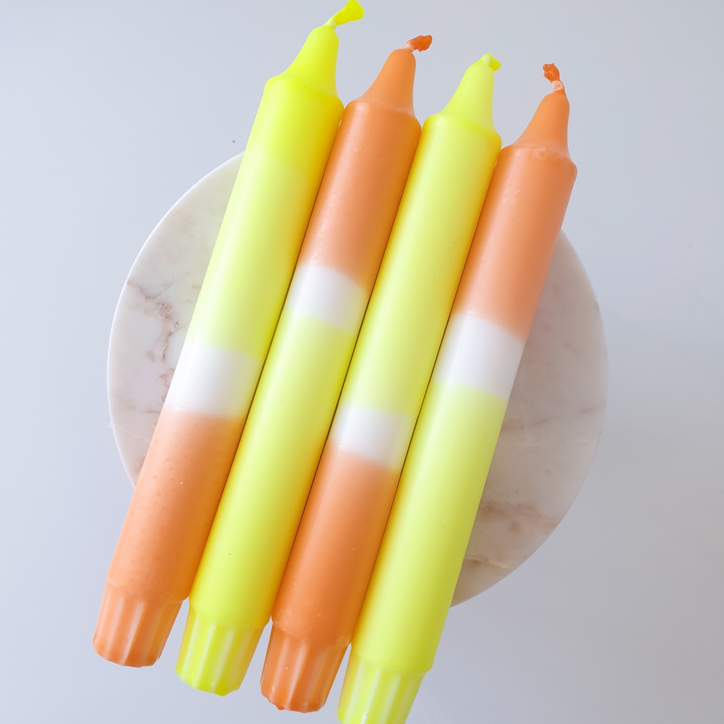 Neon Dip Dye Candles | Peach Yellow