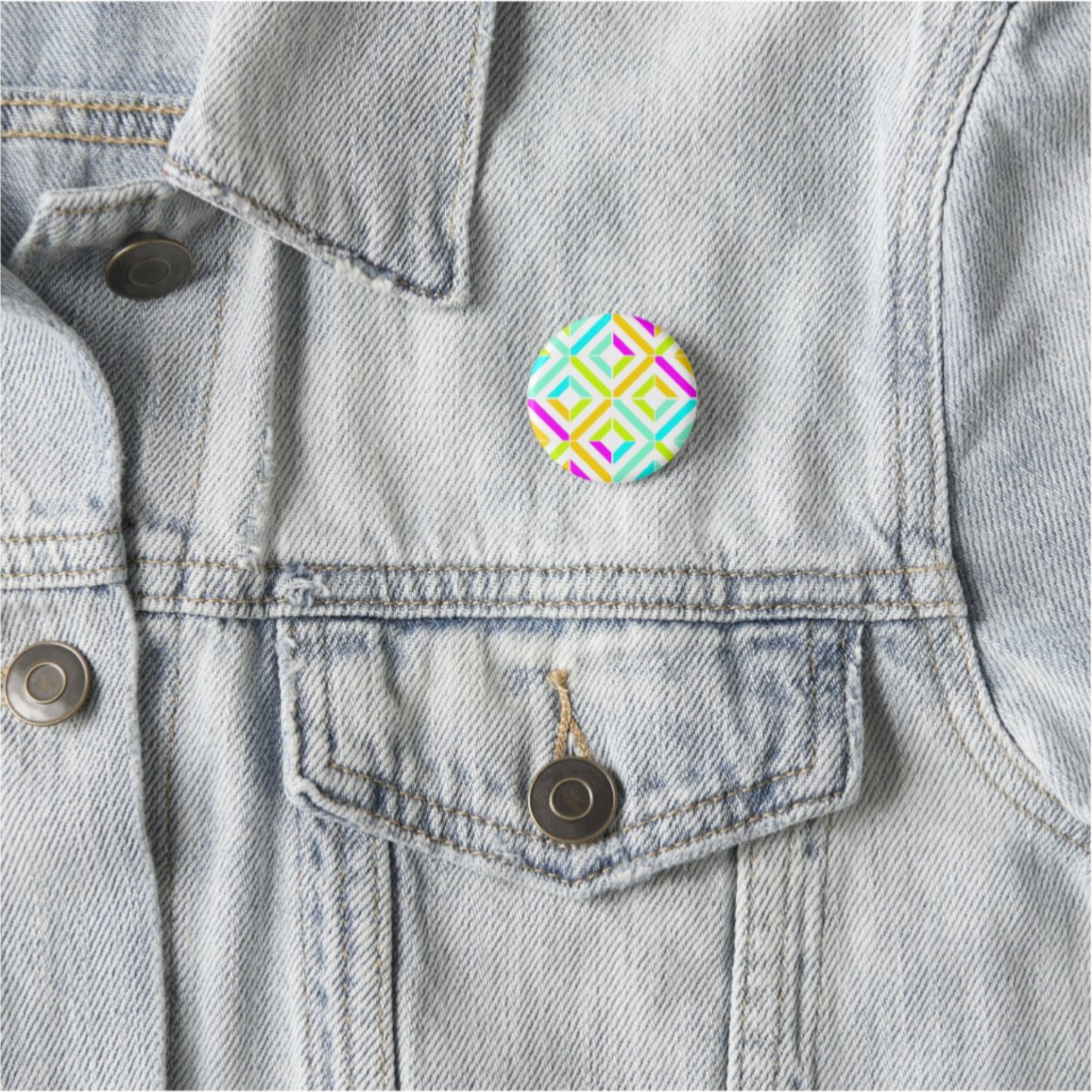 Geometric Burst Pin Badge