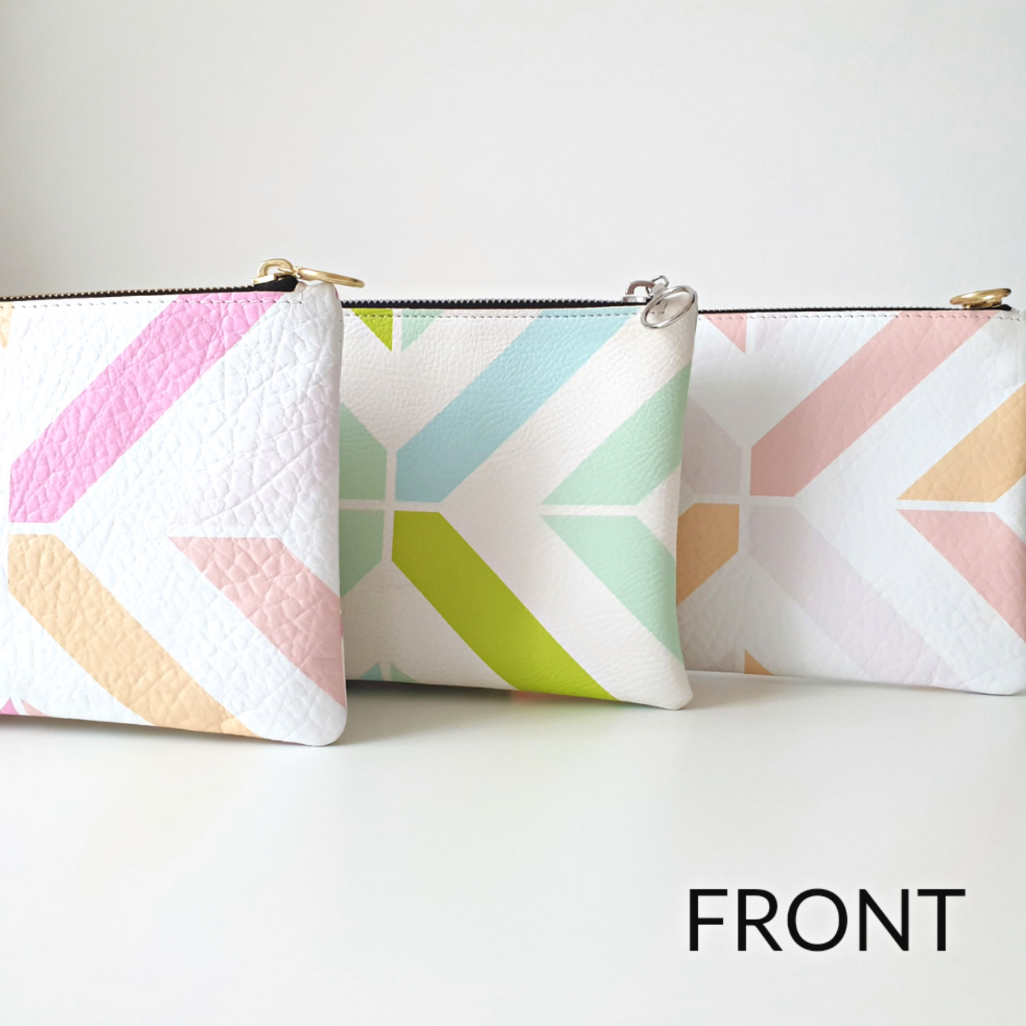 Geometric Clutch & Earrings Gift Set | Pastel Peach & Vintage Rose