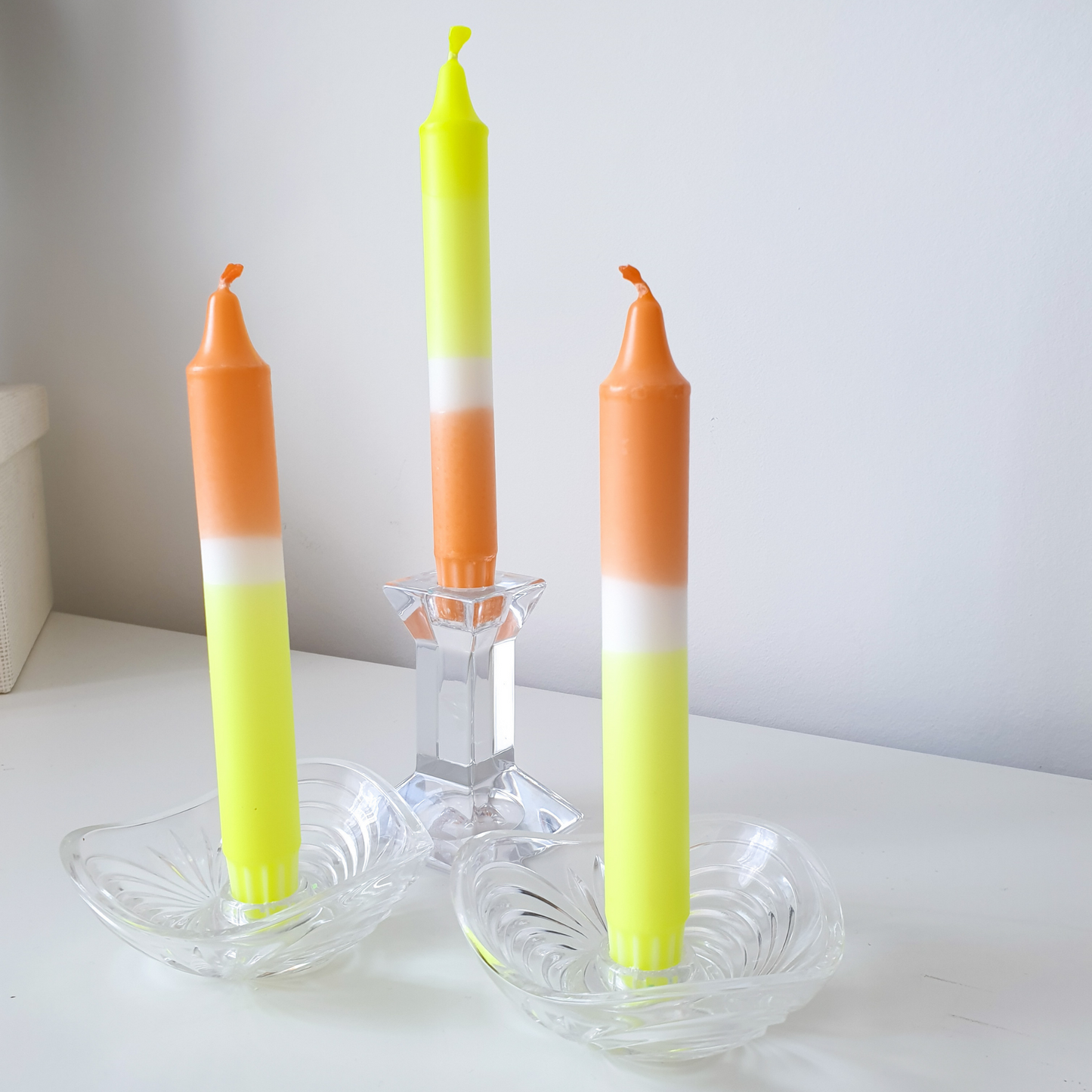 Neon Dip Dye Candles | Peach Yellow