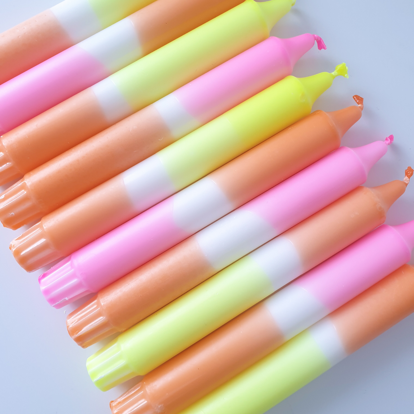 Neon Dip Dye Candles | Peach Yellow